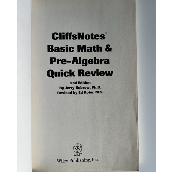 CliffNotes Basic Math & Pre-Algebra Study Guide NWT - Picture 3 of 7